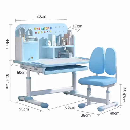Igrow Ergonomic Height Adjustable Kids Drawing Board Study Table